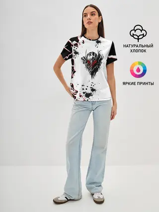 Женская базовая футболка / Берсерк черная маска.