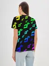 Женская базовая футболка / Радужный Паттерн Лого ДжоДжо