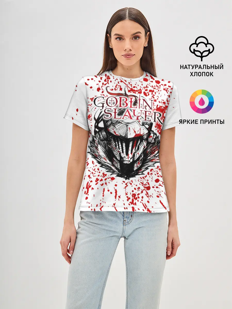 Женская базовая футболка / Goblin Slayer blood spots