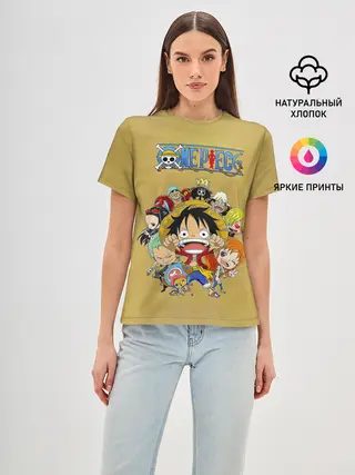 Женская базовая футболка / Персонажи One Piece. Большой куш