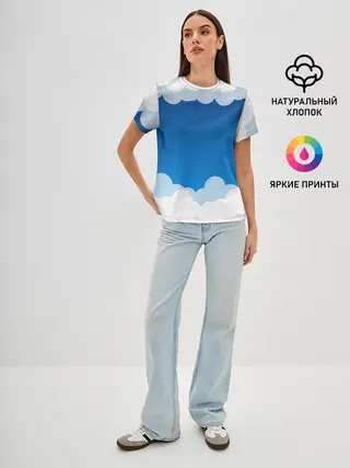 Женская базовая футболка / Полёт в облаках