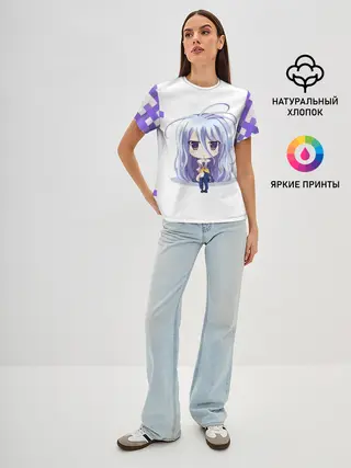 Женская базовая футболка / Аниме пикселы