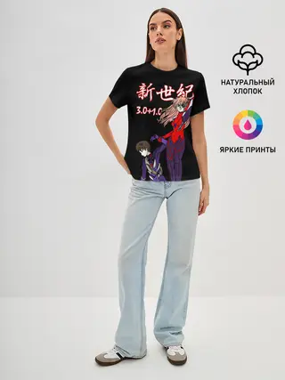 Женская базовая футболка / Евангелион 3.0+1.0