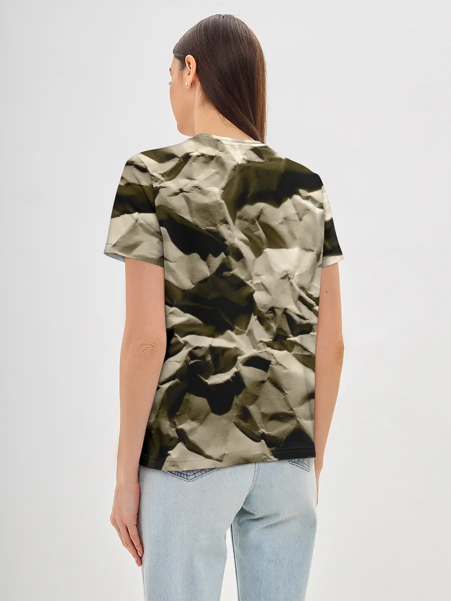 Женская базовая футболка / Мягкая мятая бумага