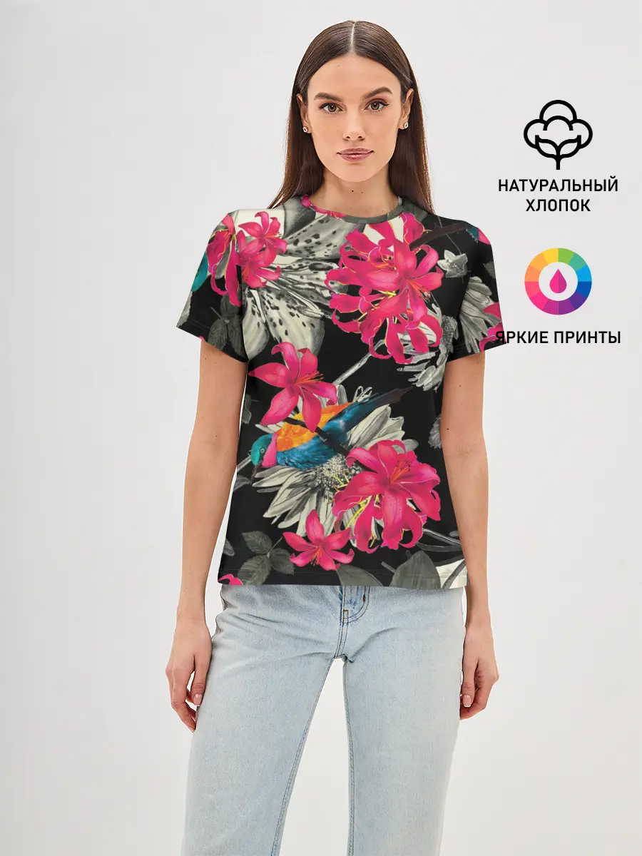 Женская базовая футболка / Цветы