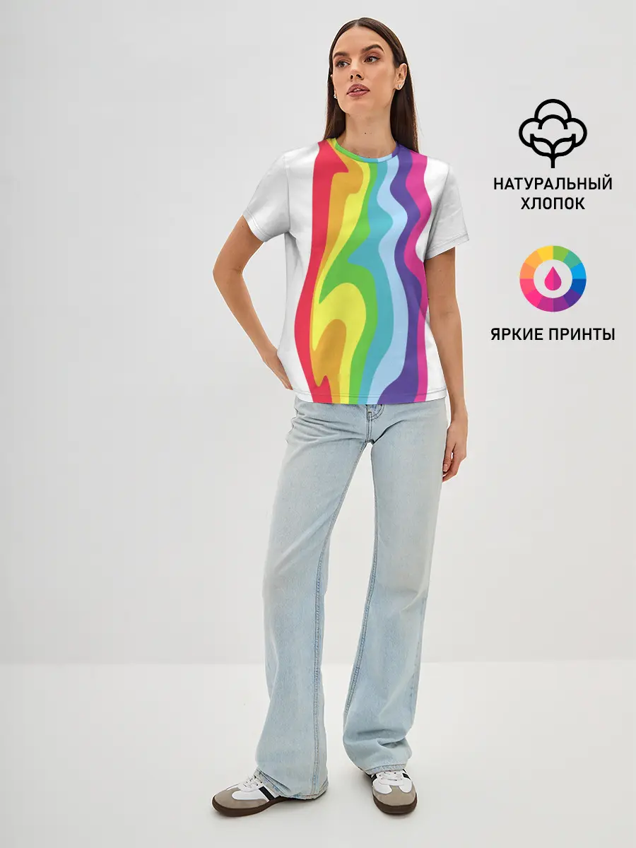 Женская базовая футболка / Радуга