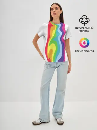 Женская базовая футболка / Радуга