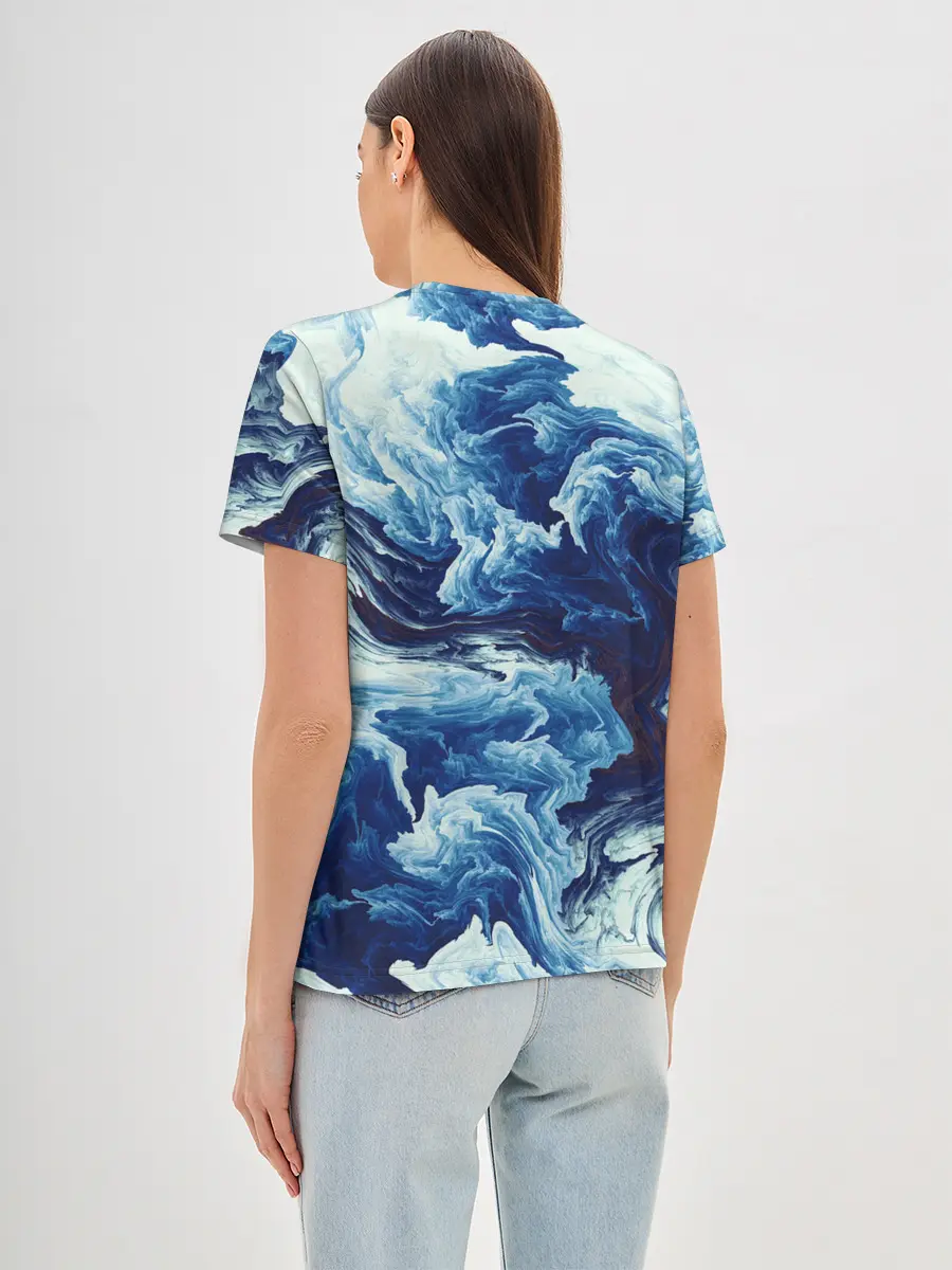 Женская базовая футболка / Абстракция смешивание разводы