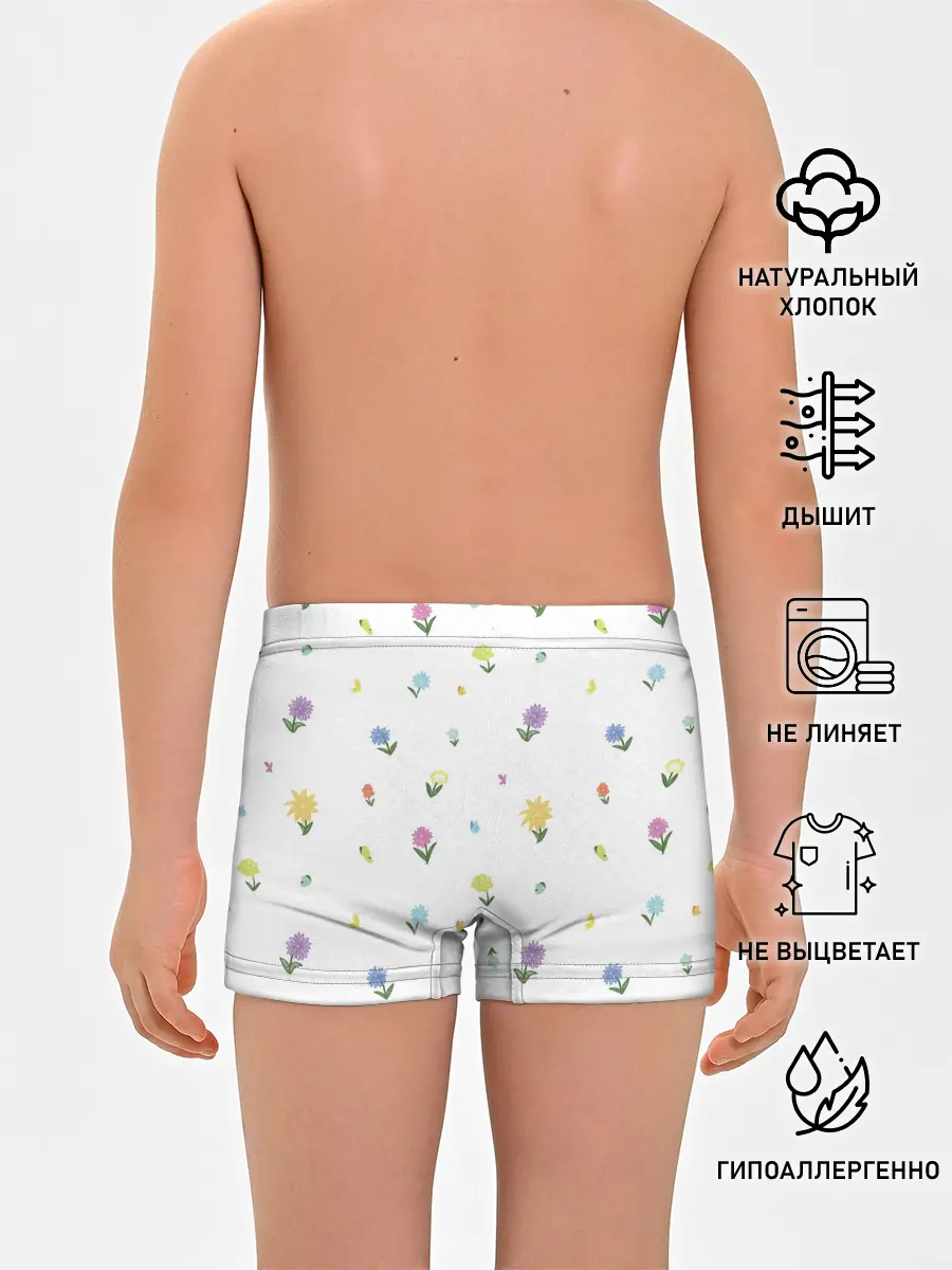 Трусы для мальчиков / Цветы и бабочки