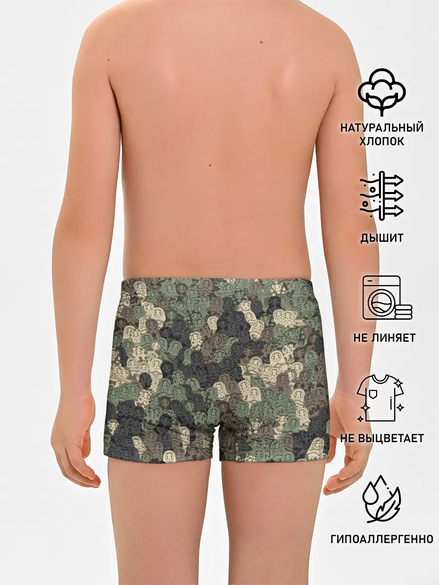 Трусы для мальчиков / Камуфляж из матрёшек