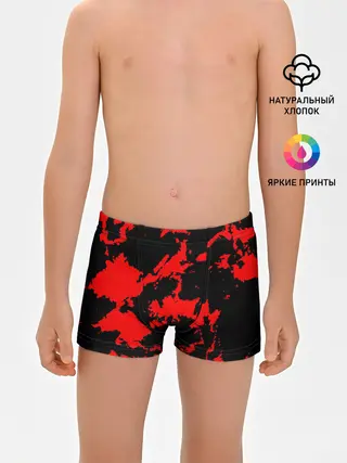 Трусы для мальчиков / Красный на черном