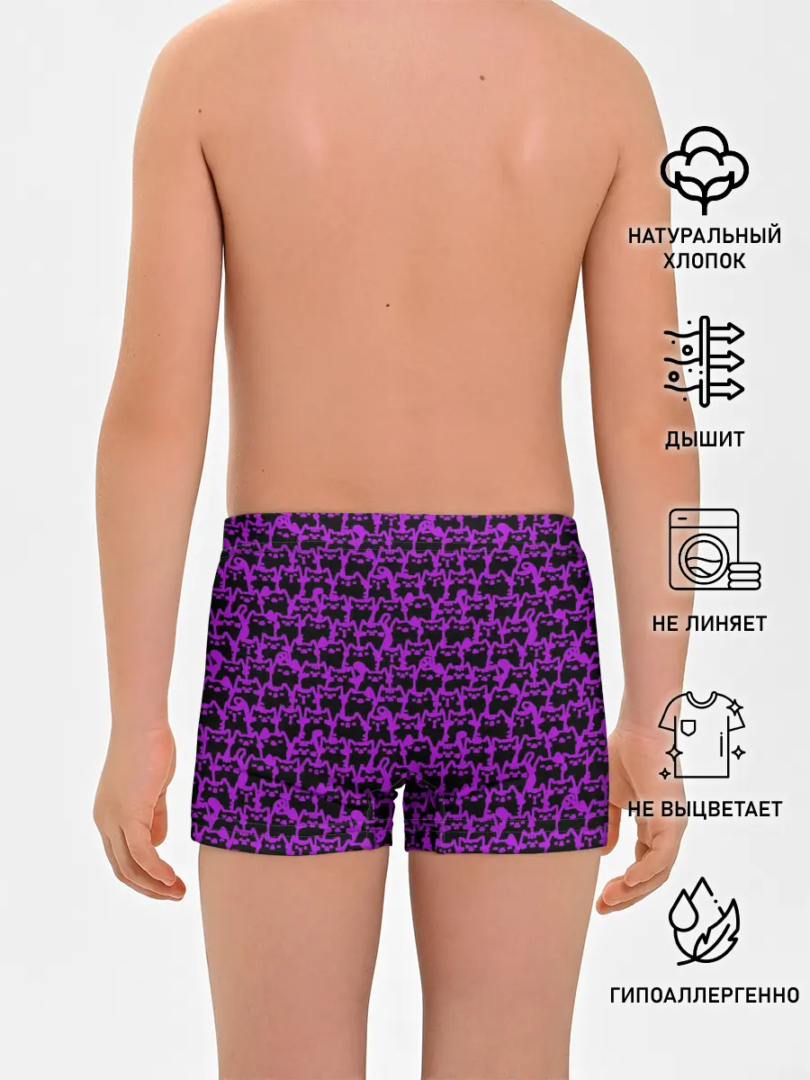 Трусы для мальчиков / Неоновые коты