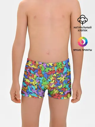 Трусы для мальчиков / Разноцветные бабочки