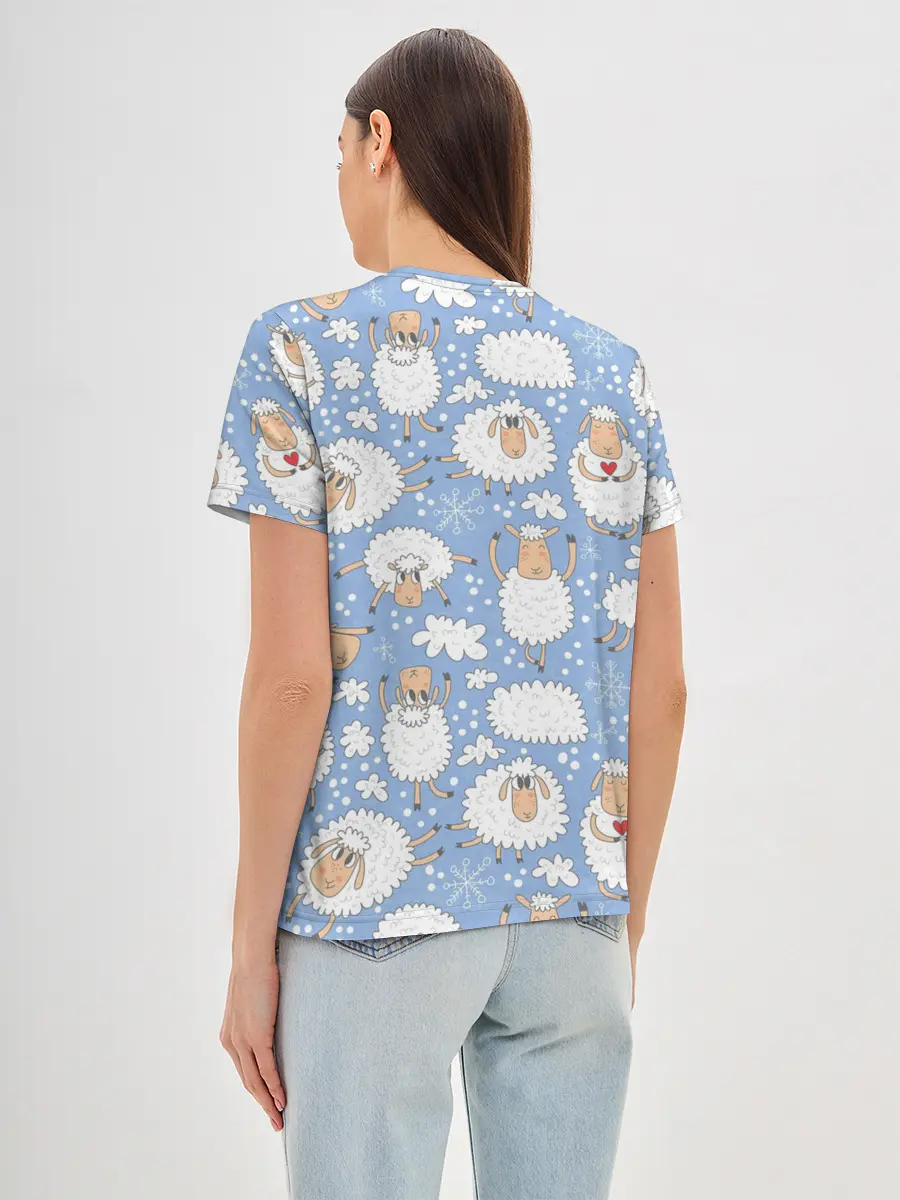 Женская базовая футболка / Счастливые овечки