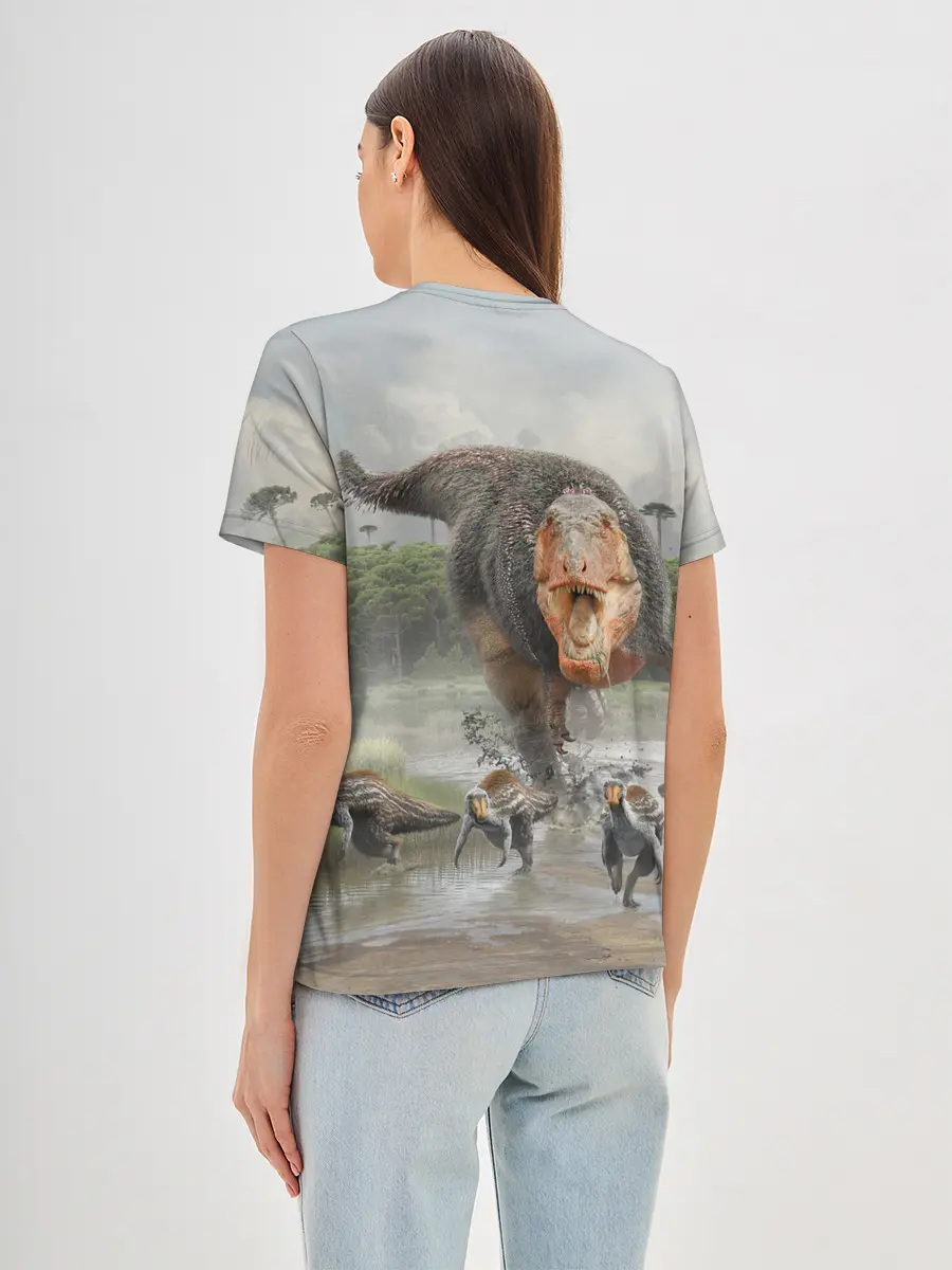 Женская базовая футболка / Т-Рекс | Динозавр | Dino