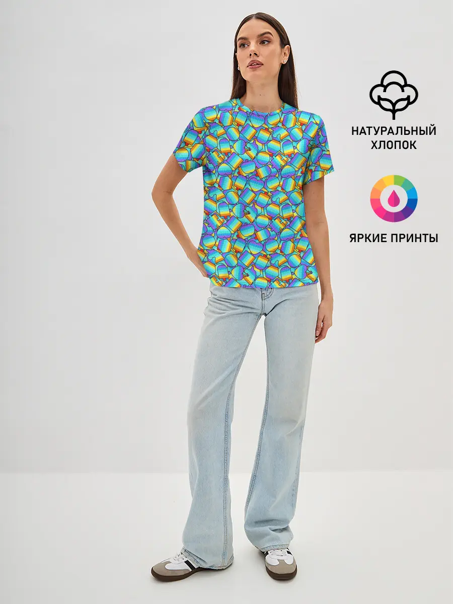 Женская базовая футболка / POP IT MIX | ПОП ИТ