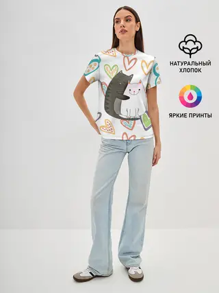 Женская базовая футболка / Сладкая парочка