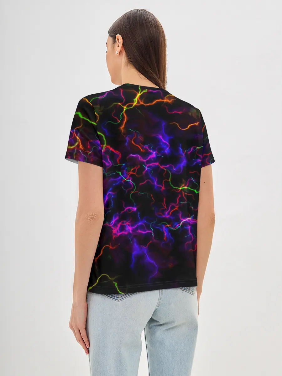 Женская базовая футболка / Ночное Грозовое Небо