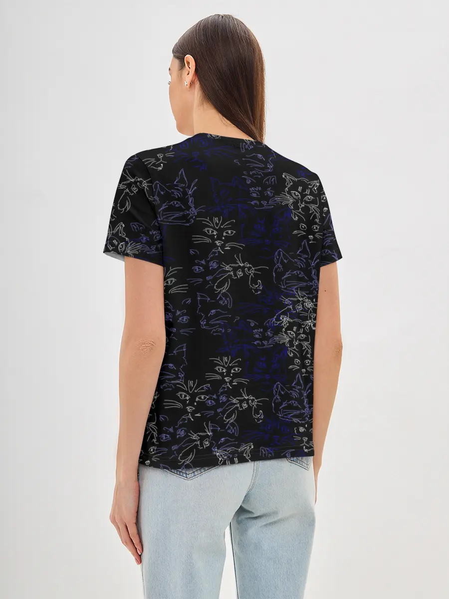 Женская базовая футболка / Ночные кошечки