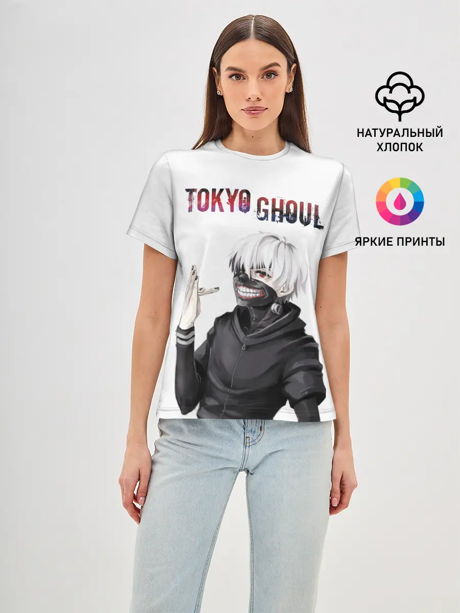 Женская базовая футболка / Kaneki Ken в профиль