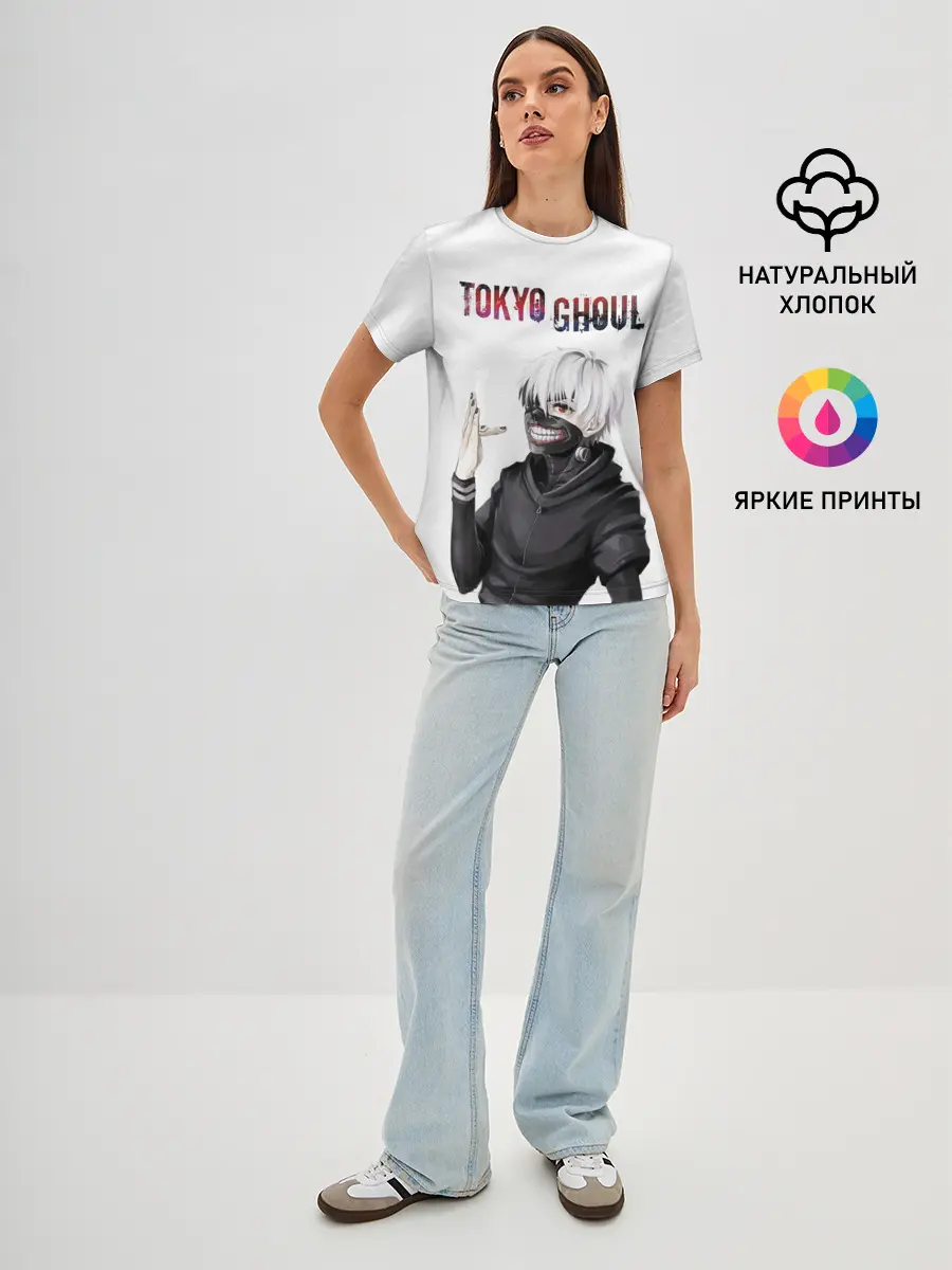 Женская базовая футболка / Kaneki Ken в профиль