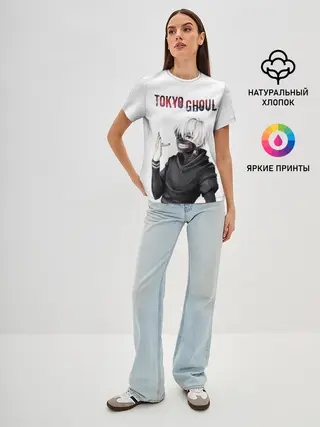 Женская базовая футболка / Kaneki Ken в профиль