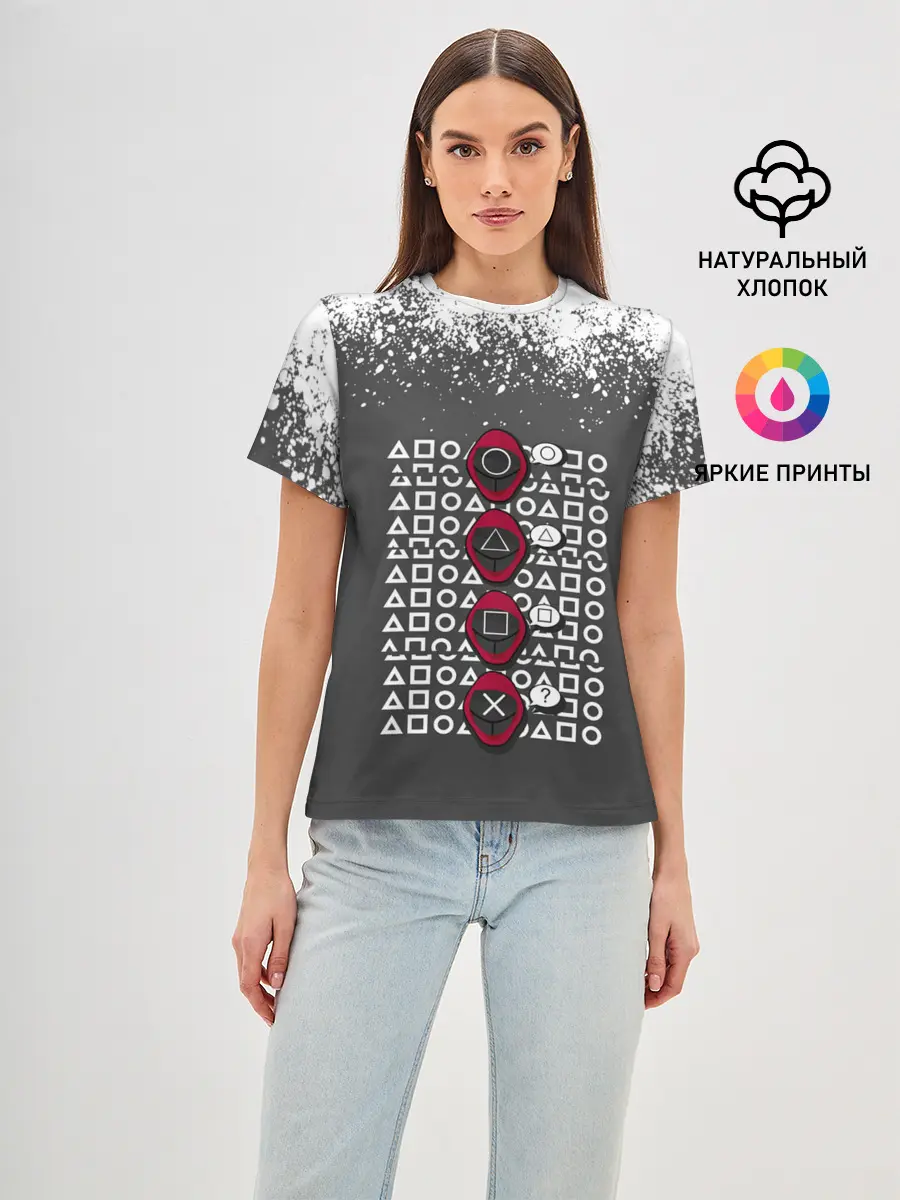 Женская базовая футболка / КТО КРЕСТ | ИГРА В КАЛЬМАРА