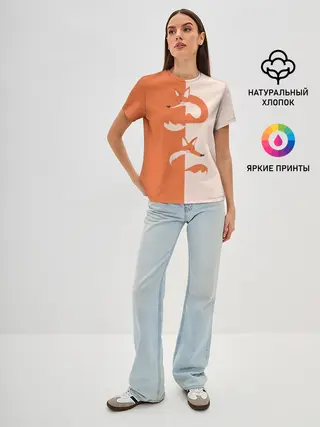 Женская базовая футболка / Лисичка-сестричка