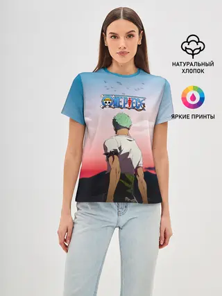 Женская базовая футболка / Ророноа Зоро эпичный One Piece