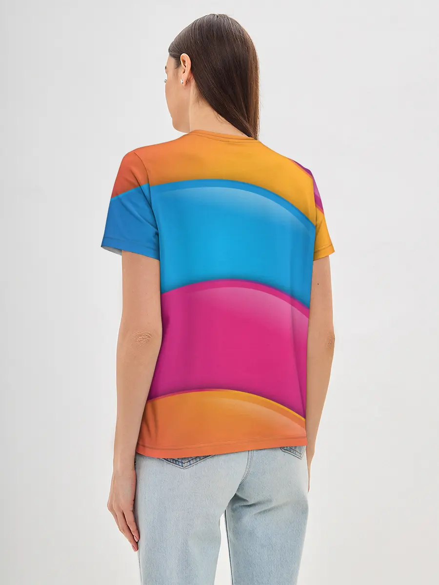 Женская базовая футболка / Candy rainbow