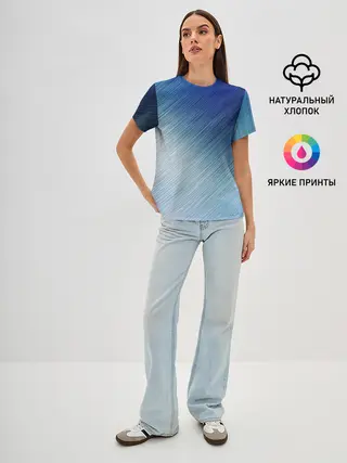 Женская базовая футболка / Текстура. Оттенки льда