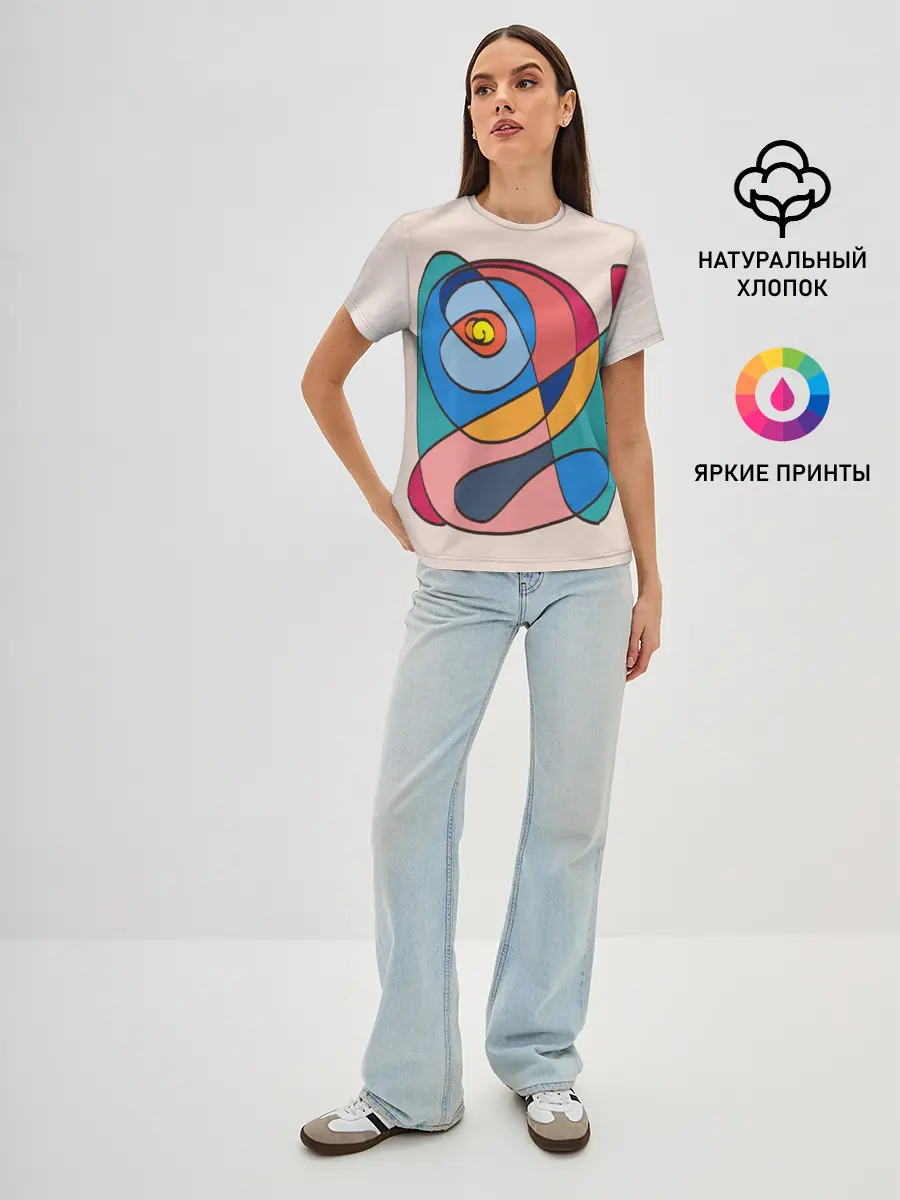 Женская базовая футболка / Абстракция полет фантазии