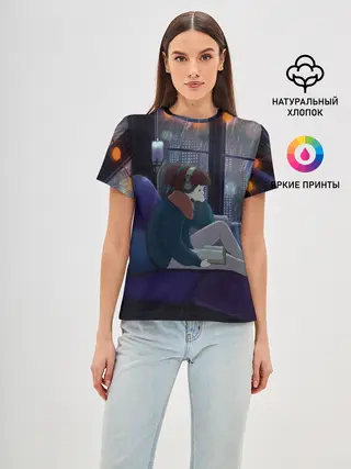 Женская базовая футболка / СИЖУ ДОМА