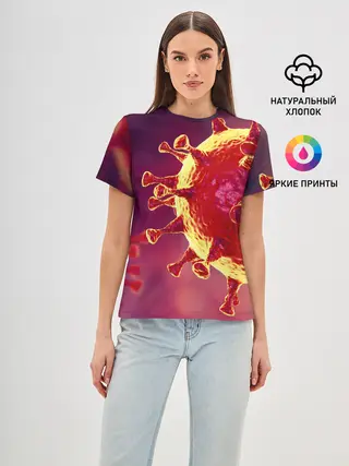 Женская базовая футболка / Коронавирус