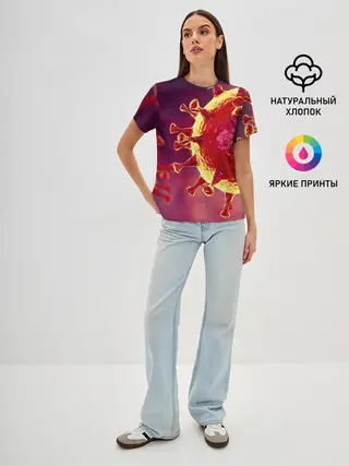 Женская базовая футболка / Коронавирус