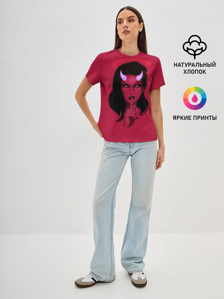 Женская базовая футболка / Ангельский демон