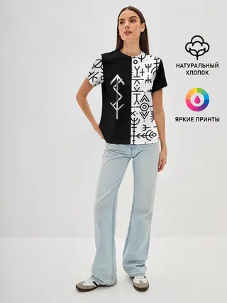 Женская базовая футболка / ПАТТЕРН РУНЫ | RUNES