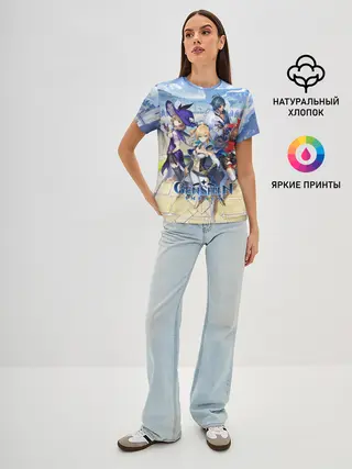 Женская базовая футболка / Genshin Impact: Ци Ци.