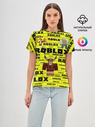Женская базовая футболка / роблокс