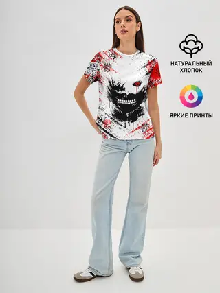 Женская базовая футболка / Силует Токийского Гуля