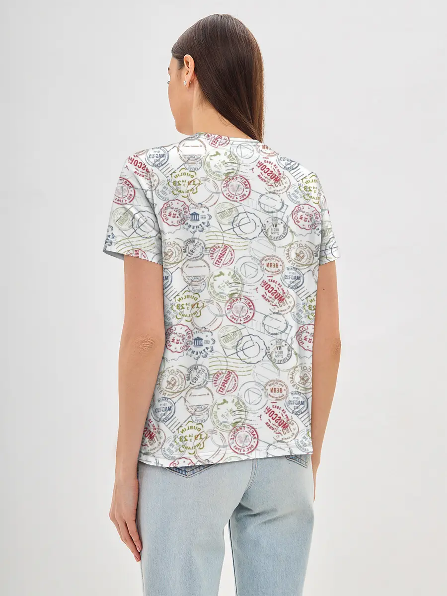 Женская базовая футболка / Штампы мира