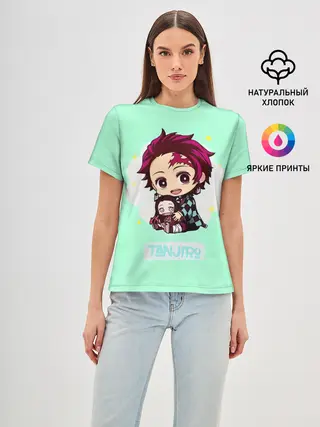 Женская базовая футболка / Танджиро Клинок, рассекающий демонов