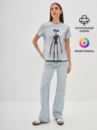 Женская базовая футболка / Сиреноголовый Скелет