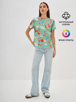 Женская базовая футболка / Яркое лето