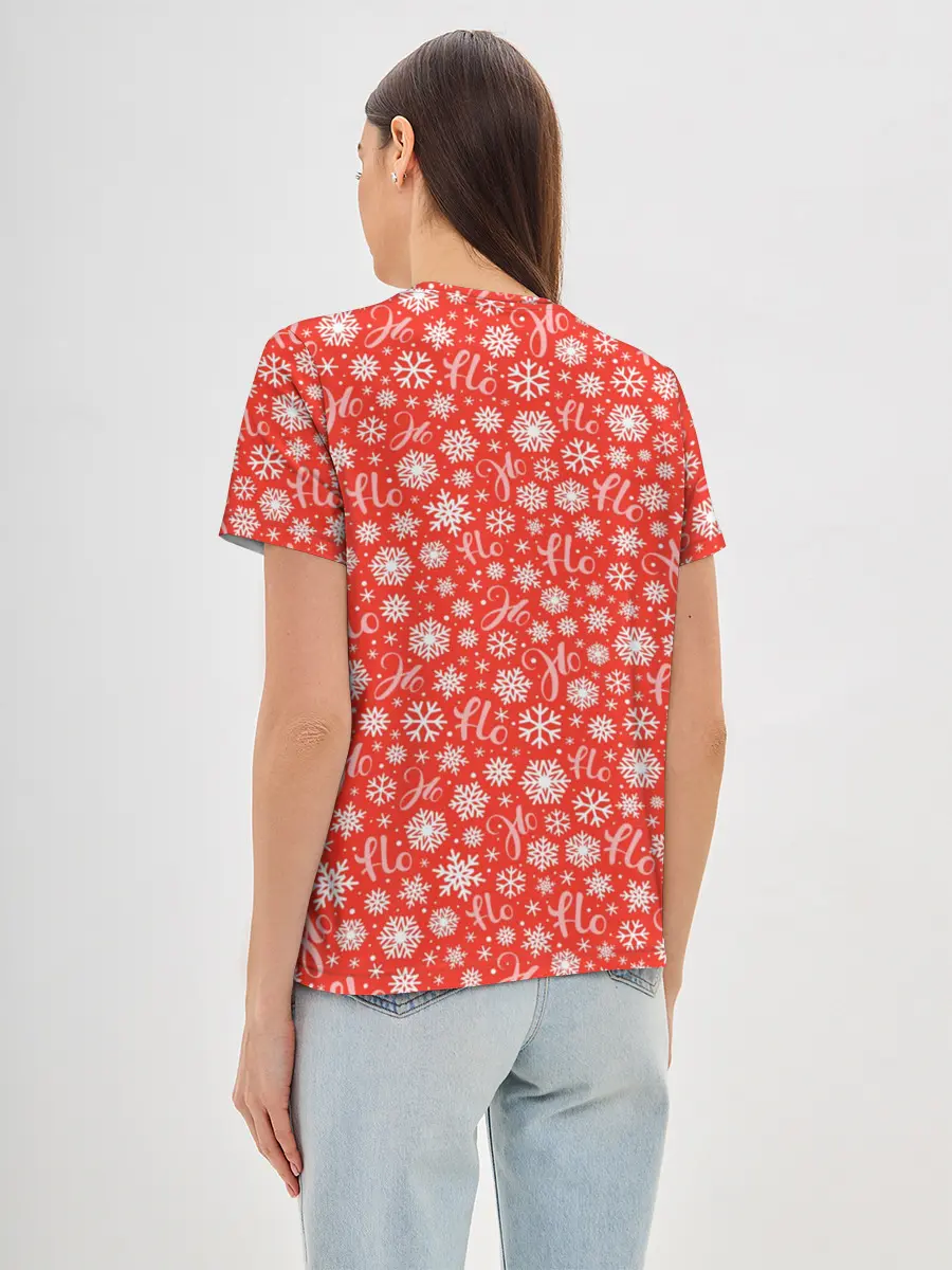 Женская базовая футболка / Смех Санты