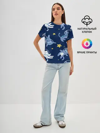 Женская базовая футболка / КОСМОКОТ