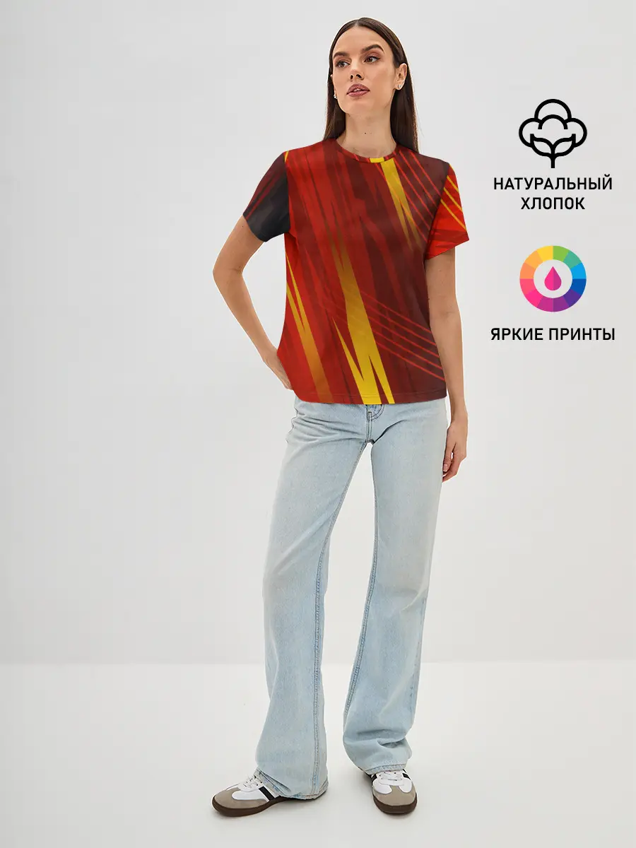 Женская базовая футболка / Red sport style