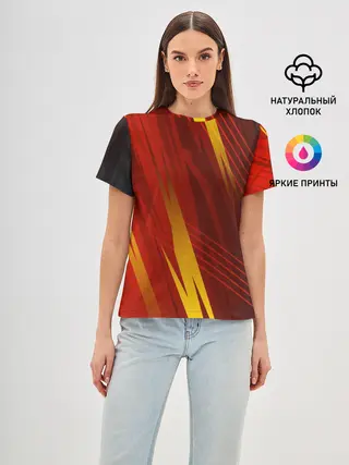Женская базовая футболка / Red sport style