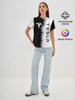 Женская базовая футболка / TESLA