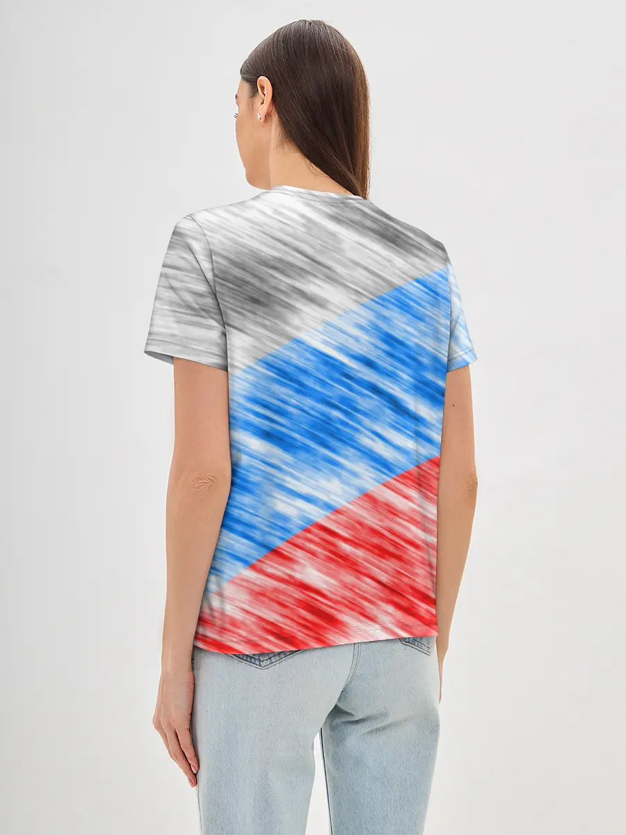 Женская базовая футболка / Российский флаг с гербом